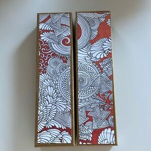 Duo of Orange and White Decoupage Boxes
